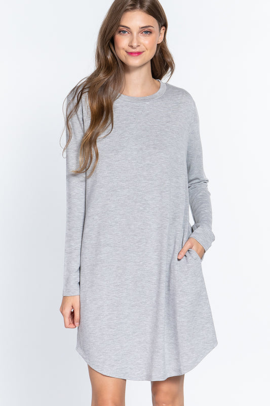 Long Sleeve French Terry Jumper Dress