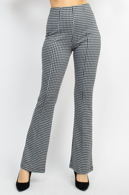 Plaid Bell Flared Trousers